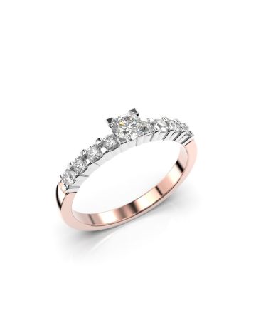 Festive Sophia Solitaire timanttisormus, puna- ja valkokulta 355-045-PV