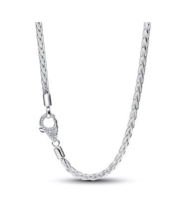 Pandora Pavé Clasp Foxtail Halskette 45 cm 394463C01