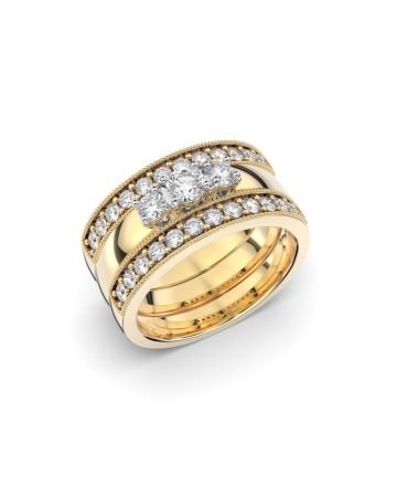 Festive Ariel Set 3 timanttisormusta, keltakulta 402-428-073-KK