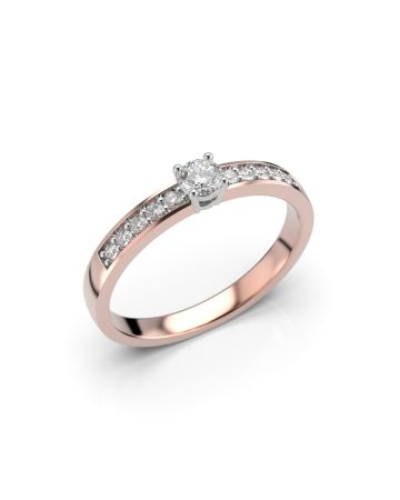 Festive Ariel Solitaire timanttisormus, puna- ja valkokulta 405-022-PV