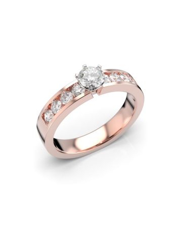 Festive Venice Solitaire timanttisormus, puna- ja valkokulta 407-070-PV