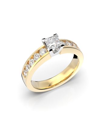 Festive Wanjatar Princess timanttisormus, kelta- ja valkokulta 408-090-KV