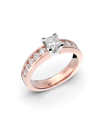 Festive Wanjatar Princess timanttisormus, puna- ja valkokulta 408-090-PV