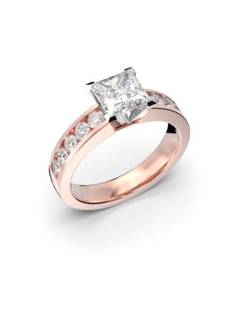 Festive Wanajatar Princess timanttisormus, puna- ja valkokulta 408-150-PV