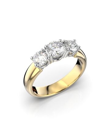 Festive Trilogy Soft timanttisormus, kelta- ja valkokulta 445-100PP-KV