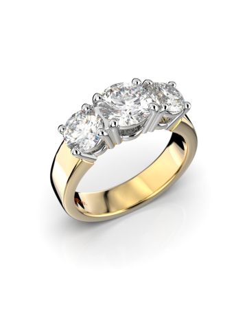 Festive Trilogy Trend timanttisormus, kelta- ja valkokulta 445-200FL-KV