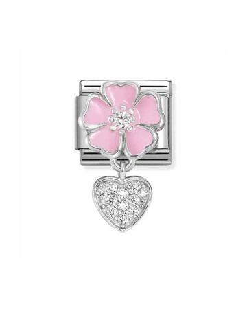 Nomination Classic Pink Flower Heart 331814/01