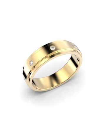 Festive William timanttisormus, keltakulta 468-016-KK