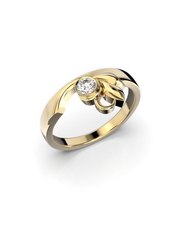 Festive Garden timanttisormus, keltakulta 490-016-KK