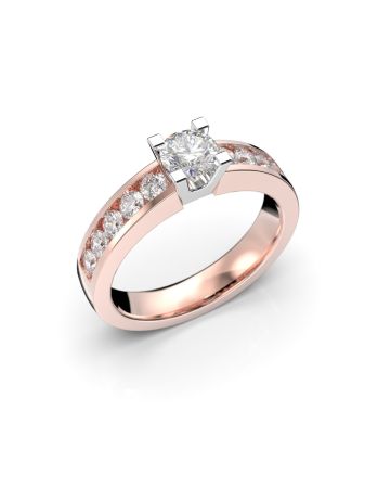 Festive Wanajatar Round timanttisormus, puna- ja valkokulta 508-090-PV