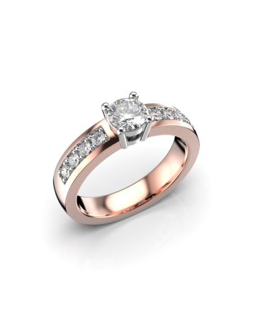 Festive Eva timanttisormus, puna- ja valkokulta 510-056-PV