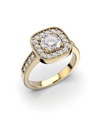 Festive Carolina sormus, keltakulta / valkoinen safiiri 514-126S-KK