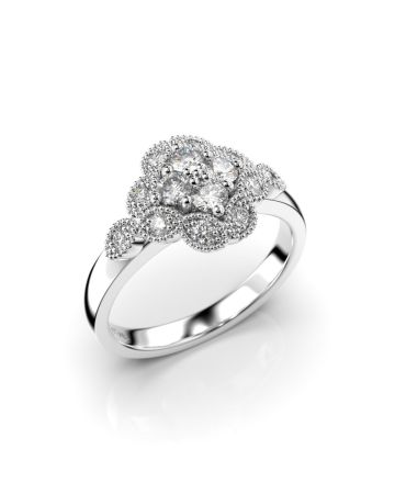 Festive Lotus timanttisormus, platina 524-045-PT