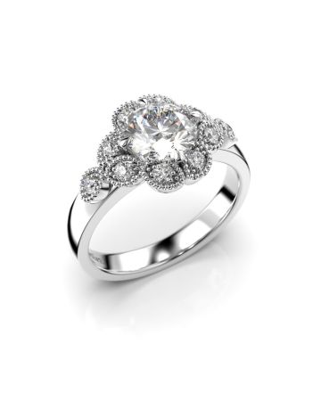 Festive Lotus Superior timanttisormus, platina 524-045-PT