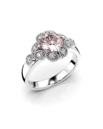Festive Lotus Morganiitti timanttisormus, platina 524-120M-PT