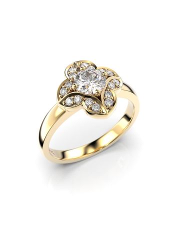 Festive Magnolia timanttisormus, keltakulta 527-061-KK