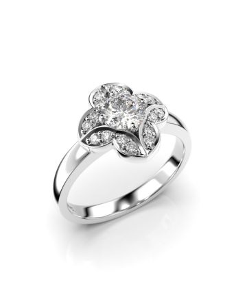 Festive Magnolia timanttisormus, valkokulta 527-061-VK
