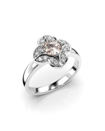 Festive Magnolia Morganiitti timanttisormus, platina 527-061M-PT