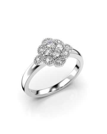 Festive Little Lotus timanttisormus, platina 541-020-PT