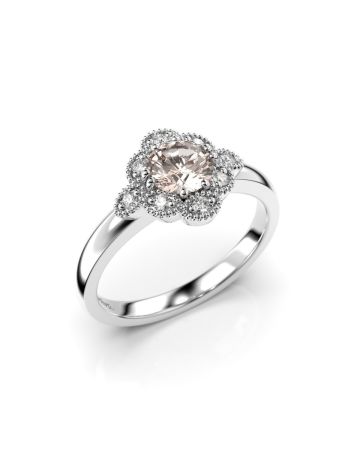 Festive Little Lotus Morganiitti timanttisormus, platina 541-058M-PT