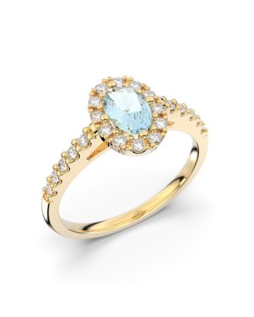 Festive Evelyn timanttisormus / akvamariini 577-072A-KK