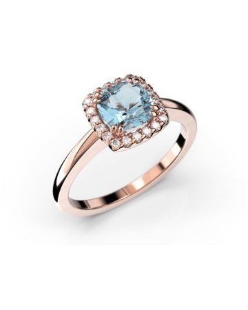 Festive Elsa timanttisormus / akvamariini 587-090A-PK