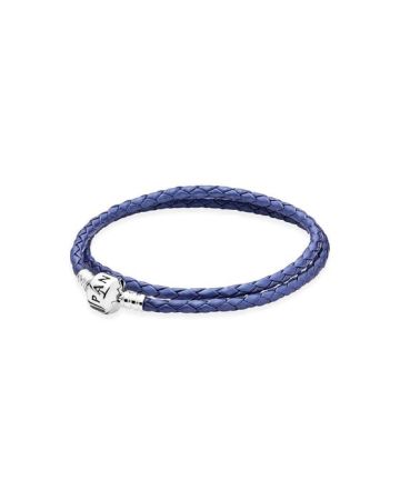 Pandora Shiny Blue Leather rannekoru 590705CSB-D2