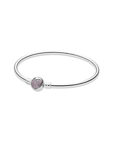 Pandora Moments Bangle Pink Heart Pave Armband 21 cm 590716PCZ