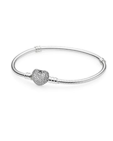 Pandora Pave Heart Clasp Armband 18 cm 590727CZ
