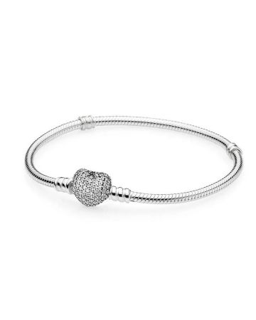 Pandora Pave Heart Clasp Armband 23 cm 590727CZ