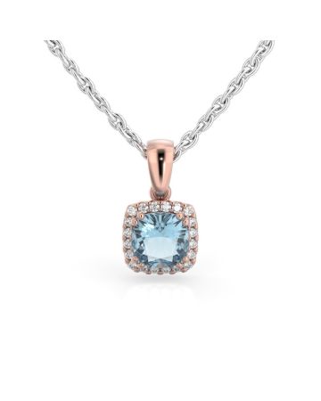 Festive Elsa Timantti-akvamariiniriipus 14k punakulta 592-090A-PK