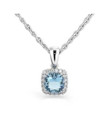 Festive Elsa Timantti-akvamariiniriipus valkokulta 592-090A-VK