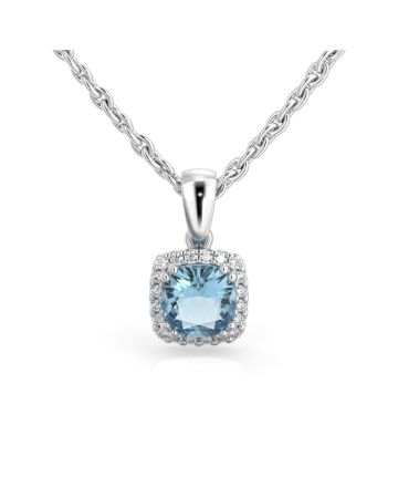 Festive Elsa timantti-akvamariiniriipus, platina 592-090A-PT