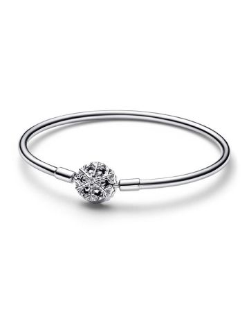 Pandora Moments Sparkling Snowflake Clasp Bangle rannekoru 17cm 592286C01-1