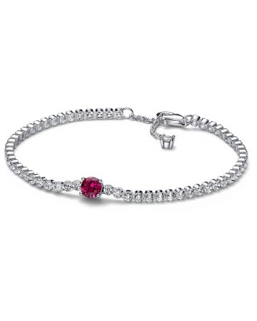 Pandora Timeless Red Sparkling Round Pavé Tennis Armband 18 cm  592403C01