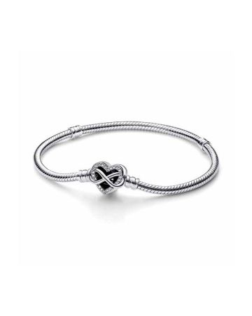 Pandora Moments Sparkling Infinity Heart Clasp Snake Chain rannekoru 21 cm 592645C01