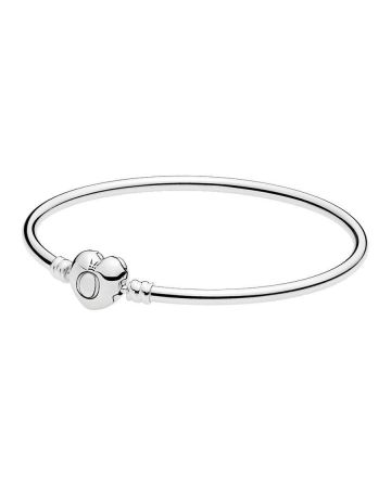 Pandora Moments Silver Heart Bangle 17 cm -rannekoru 596268-1