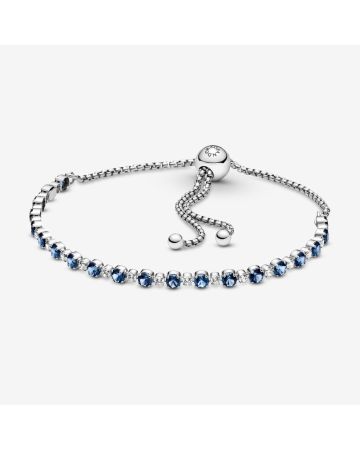 Pandora Blue and Clear Sparkle Slider -armband 599377C01-1