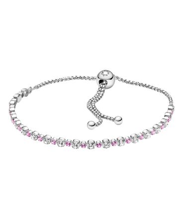 Pandora Pink & Clear Sparkle Slider Armband 599377C02-1-1