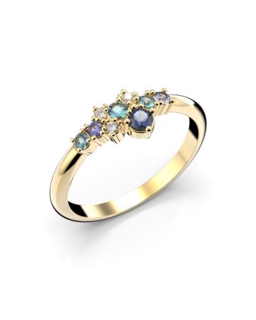 Festive Nelly Blue timanttisormus, keltakulta 609-019B-KK