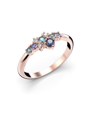 Festive Nelly Blue timanttisormus, punakulta 609-019B-PK