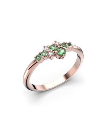 Festive Nelly Green timanttisormus, punakulta 609-019G-PK