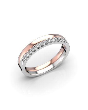 Festive Juliette Double timanttisormus, puna- ja valkokulta 611-013-PV