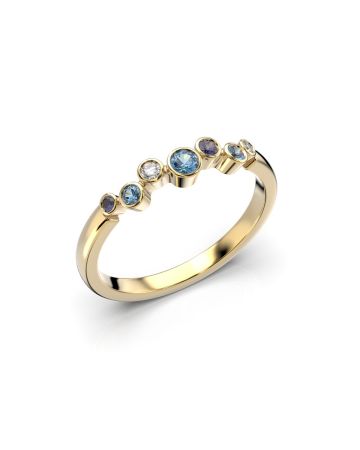 Festive Drop Blue timanttisormus, keltakulta 644-015B-KK