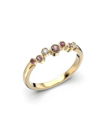 Festive Drop Pink timanttisormus, keltakulta 644-015P-KK