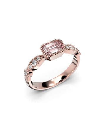 Festive Rosette Morganiitti timanttisormus, punakulta 653-066-PK