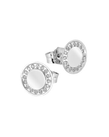 Valkokultaiset tappikorvakorut 6537-TI-9K