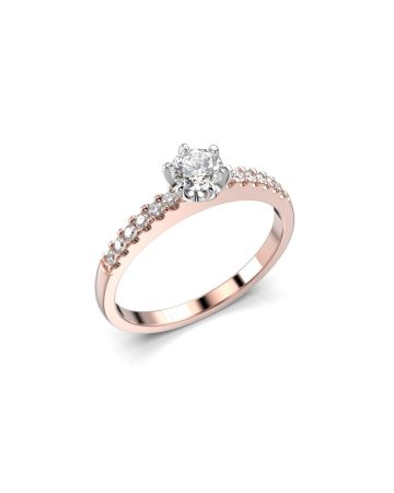 Festive Julianna timanttisormus, puna- ja valkokulta 682-042-PV