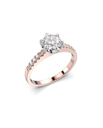 Festive Julianna timanttisormus, puna- ja valkokulta 682-080-PV
