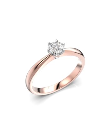 Festive Classic timanttisormus, puna- ja valkokulta 686-030-PV